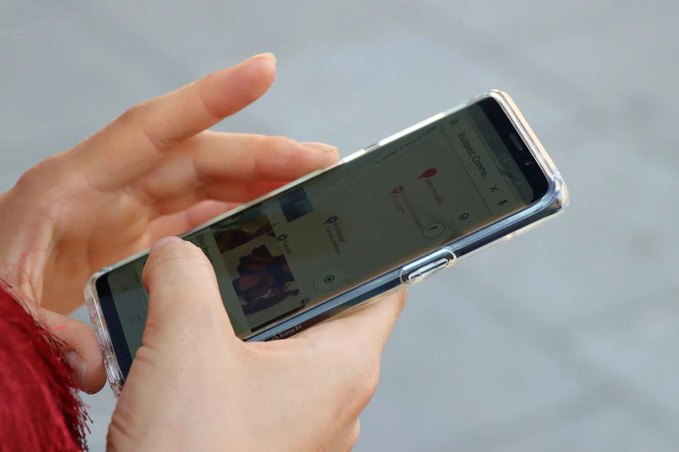 A map displayed on a smartphone.