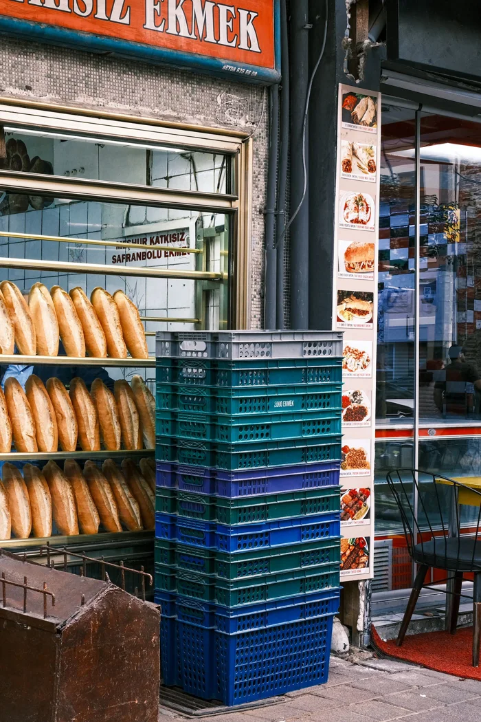 A bakery on an urban street.